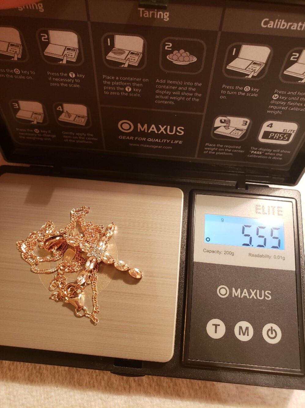 18k Rose Gold Over Sterling Necklace With Peach Morganite Cross - Picture 7 of 7